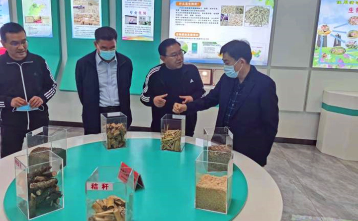 郝吉虎深入了解木屑造粒機生產(chan) 線工作情況和顆粒機加工的生物質原料的收、儲(chu) 、運和產(chan) 品的生產(chan) 、銷售、運輸等環節